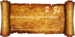 Ruzsinszky Zseraldina névjegykártya